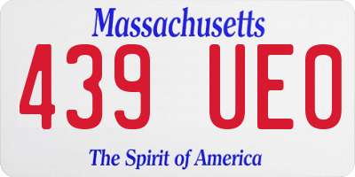 MA license plate 439UE0