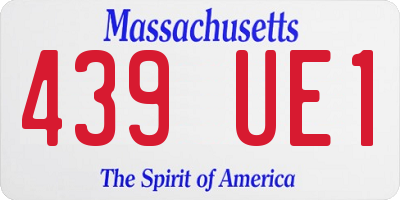 MA license plate 439UE1
