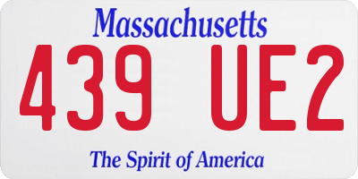 MA license plate 439UE2