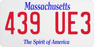 MA license plate 439UE3