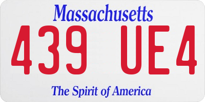 MA license plate 439UE4