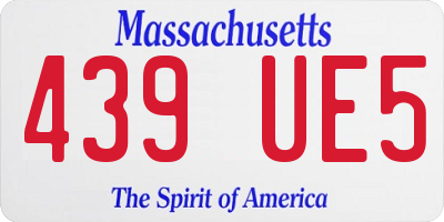 MA license plate 439UE5
