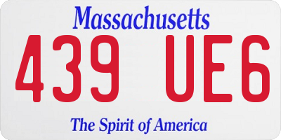 MA license plate 439UE6