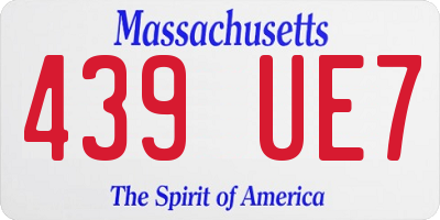 MA license plate 439UE7