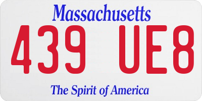 MA license plate 439UE8