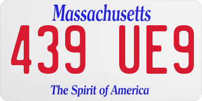 MA license plate 439UE9