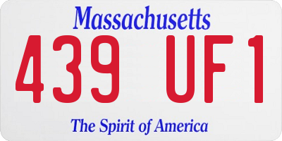 MA license plate 439UF1
