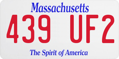 MA license plate 439UF2