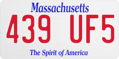 MA license plate 439UF5