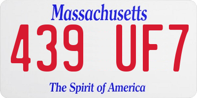 MA license plate 439UF7