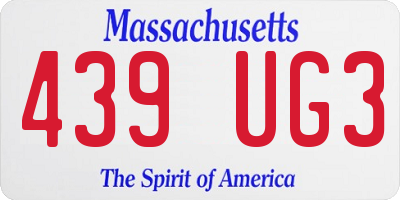 MA license plate 439UG3