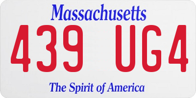 MA license plate 439UG4
