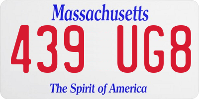 MA license plate 439UG8
