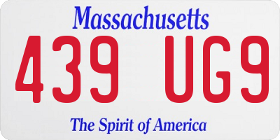 MA license plate 439UG9