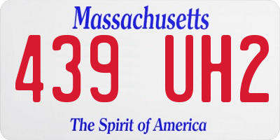MA license plate 439UH2