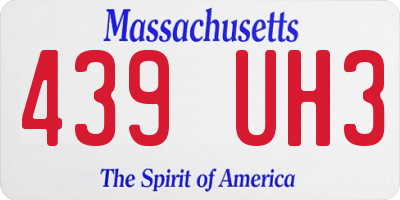 MA license plate 439UH3