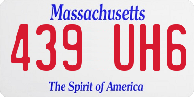 MA license plate 439UH6