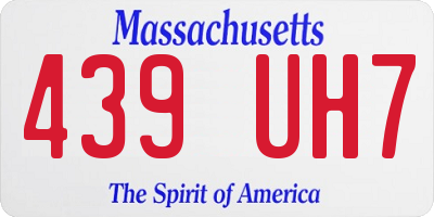 MA license plate 439UH7