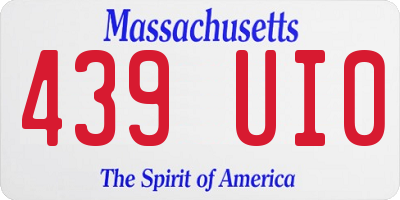 MA license plate 439UI0