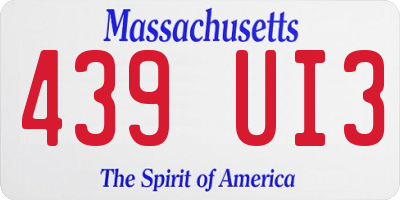 MA license plate 439UI3