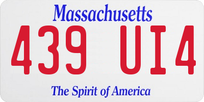 MA license plate 439UI4
