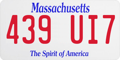 MA license plate 439UI7