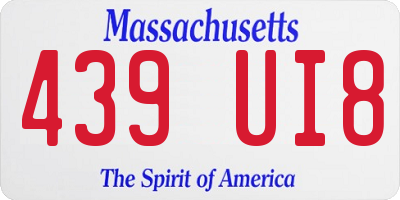 MA license plate 439UI8