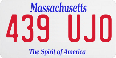 MA license plate 439UJ0
