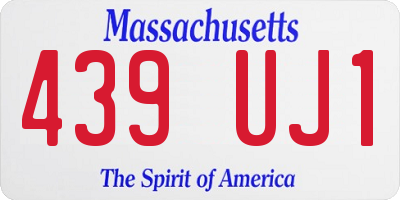 MA license plate 439UJ1