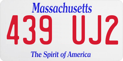 MA license plate 439UJ2