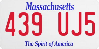 MA license plate 439UJ5