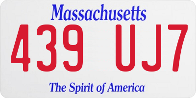 MA license plate 439UJ7