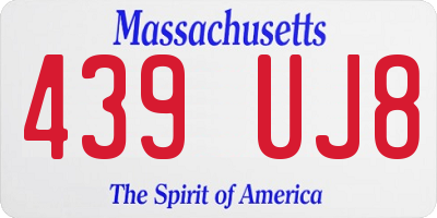 MA license plate 439UJ8
