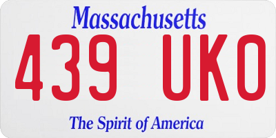 MA license plate 439UK0