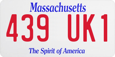 MA license plate 439UK1