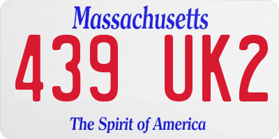 MA license plate 439UK2