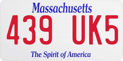 MA license plate 439UK5