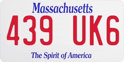 MA license plate 439UK6