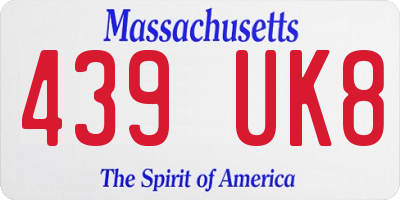 MA license plate 439UK8