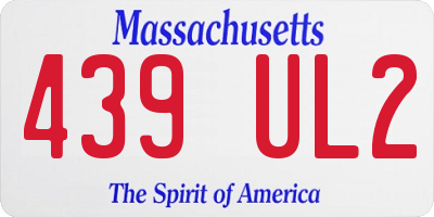 MA license plate 439UL2