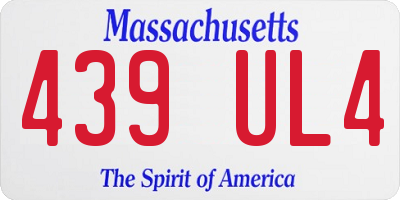 MA license plate 439UL4