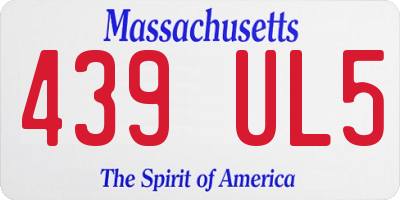 MA license plate 439UL5