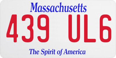 MA license plate 439UL6