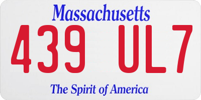 MA license plate 439UL7