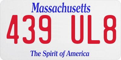 MA license plate 439UL8
