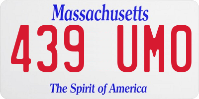 MA license plate 439UM0