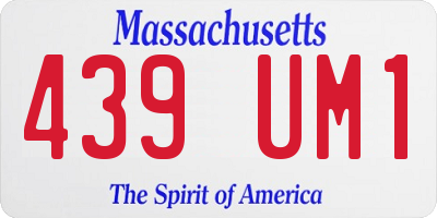 MA license plate 439UM1