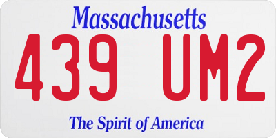 MA license plate 439UM2