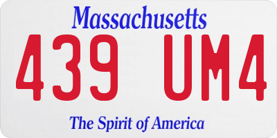 MA license plate 439UM4