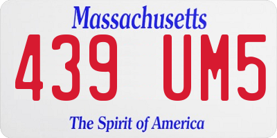 MA license plate 439UM5